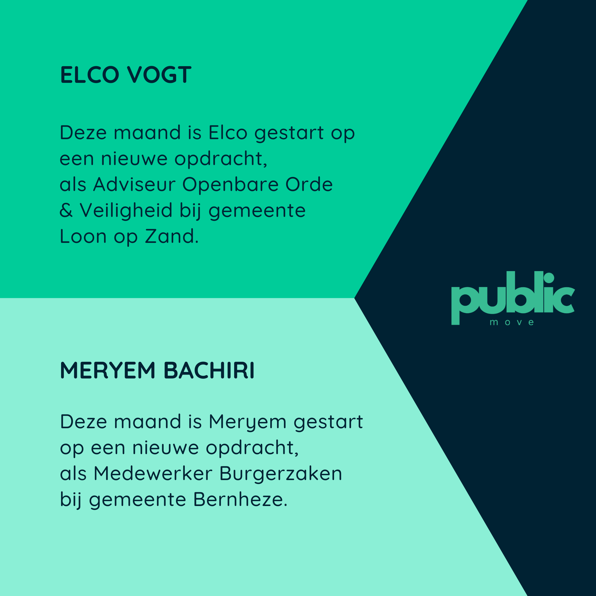 Nieuwe opdracht Elco Vogt en Meryem Bachiri